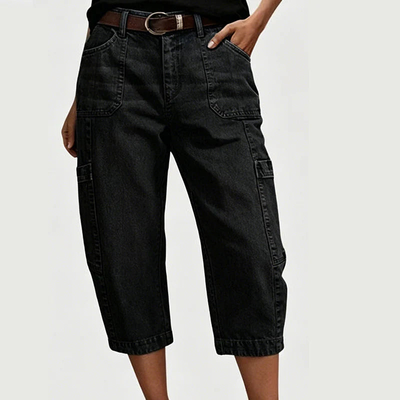 THE ÉLANA — Komfortable Denim Capribukser