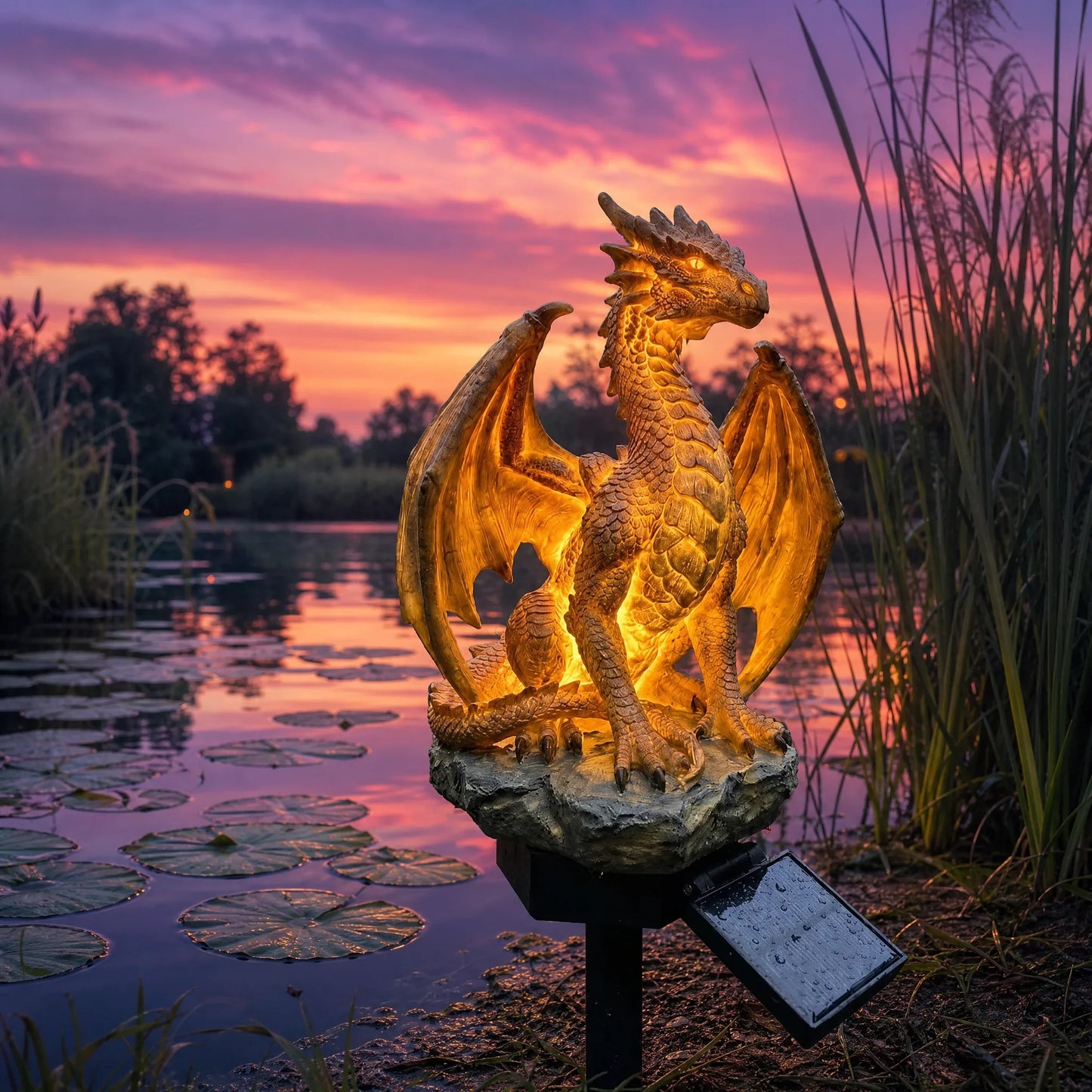 SolarDragon | Solcelledrevet Drage med Varmt LED-lys