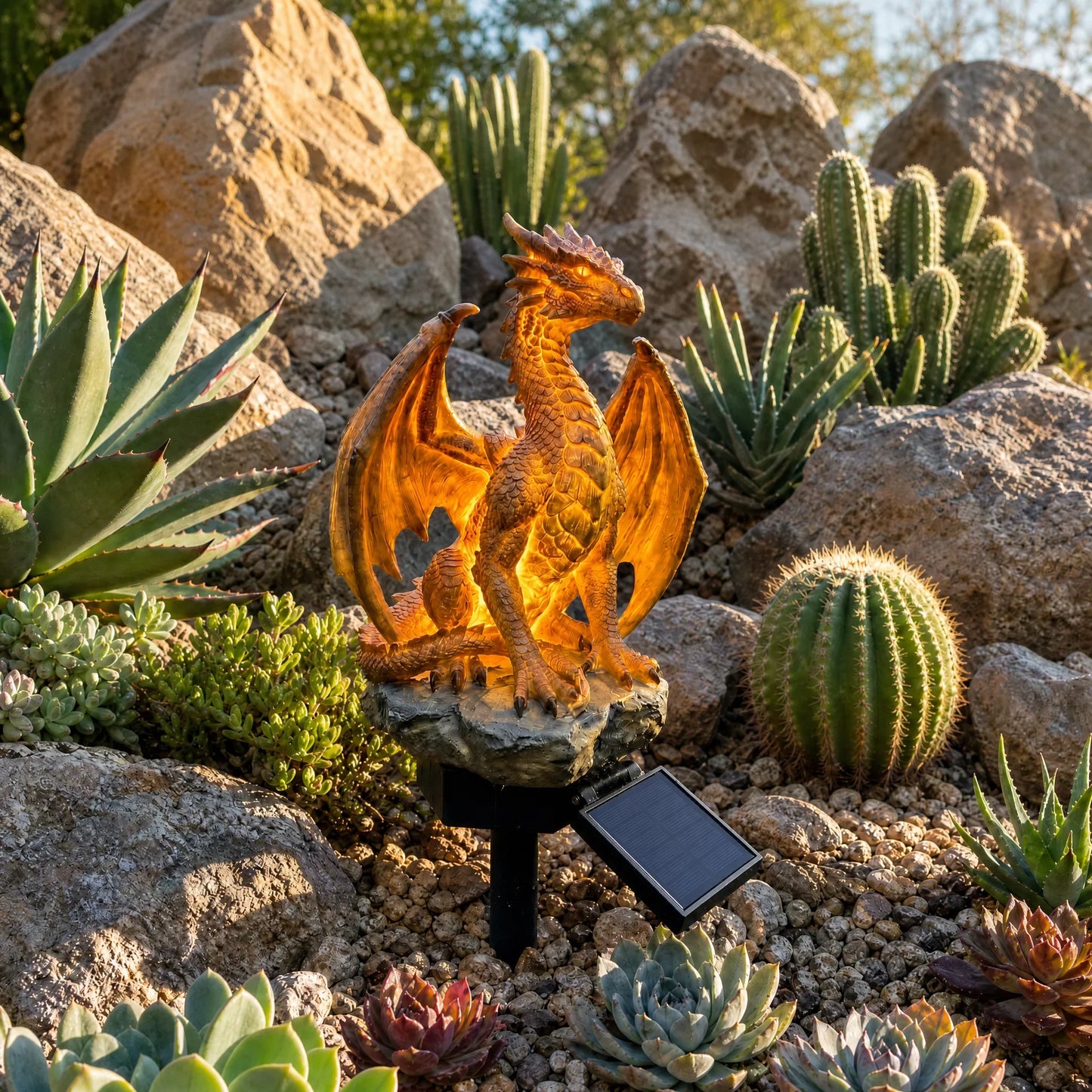 SolarDragon | Solcelledrevet Drage med Varmt LED-lys