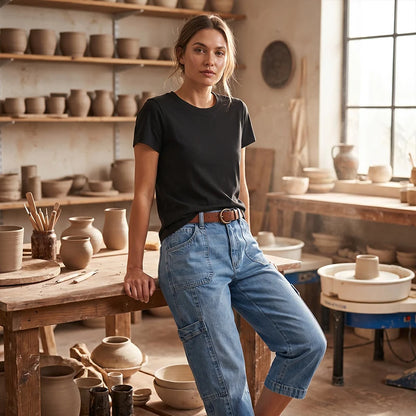 THE ÉLANA — Komfortable Denim Capribukser