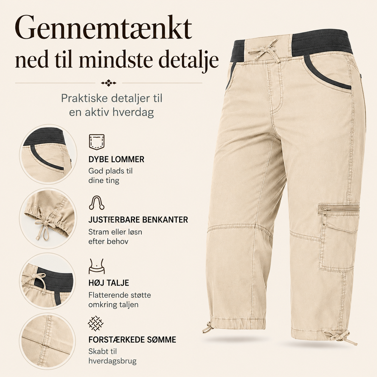 THE LIVIA | Flatterende cargo-capribukser med høj talje
