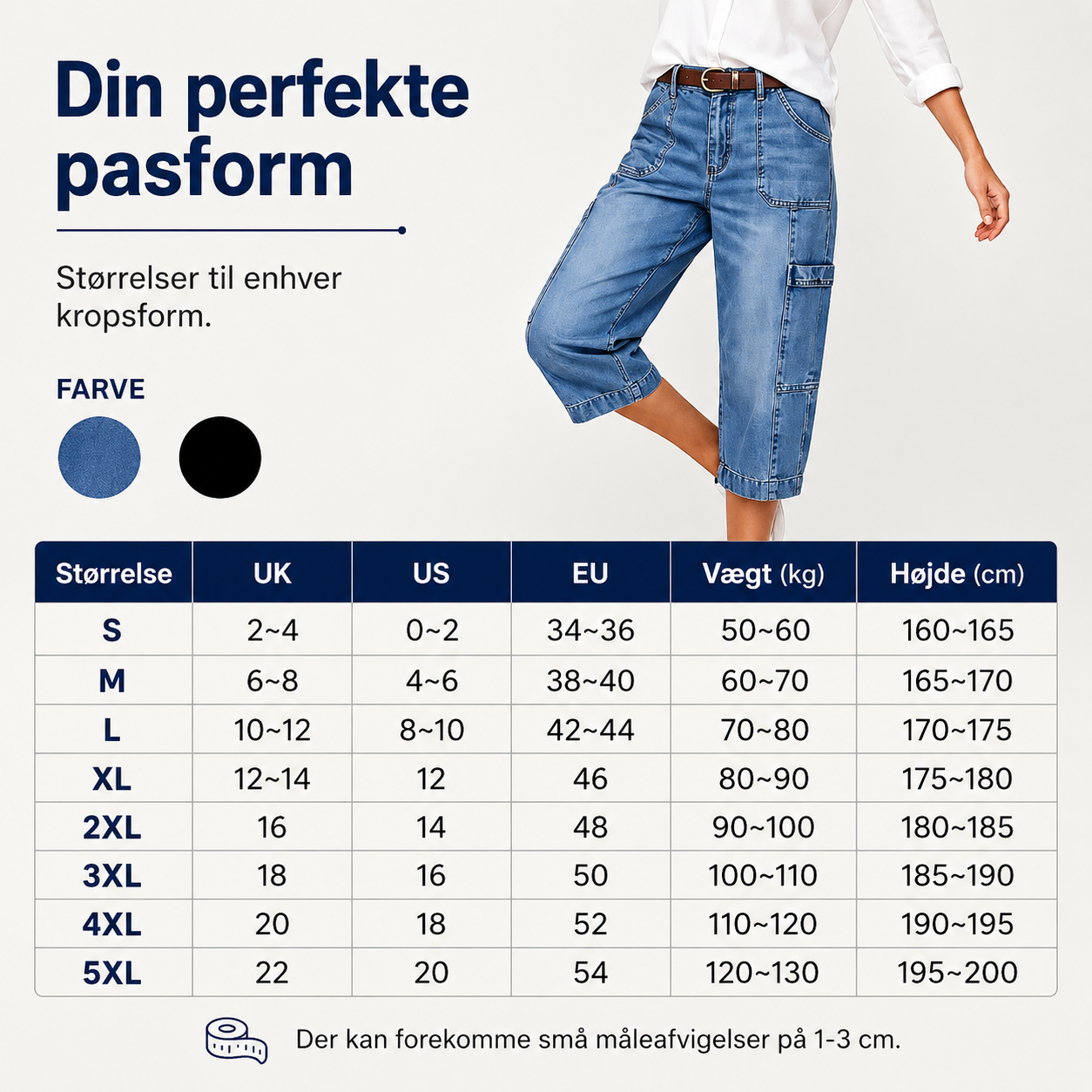 THE ÉLANA — Komfortable Denim Capribukser