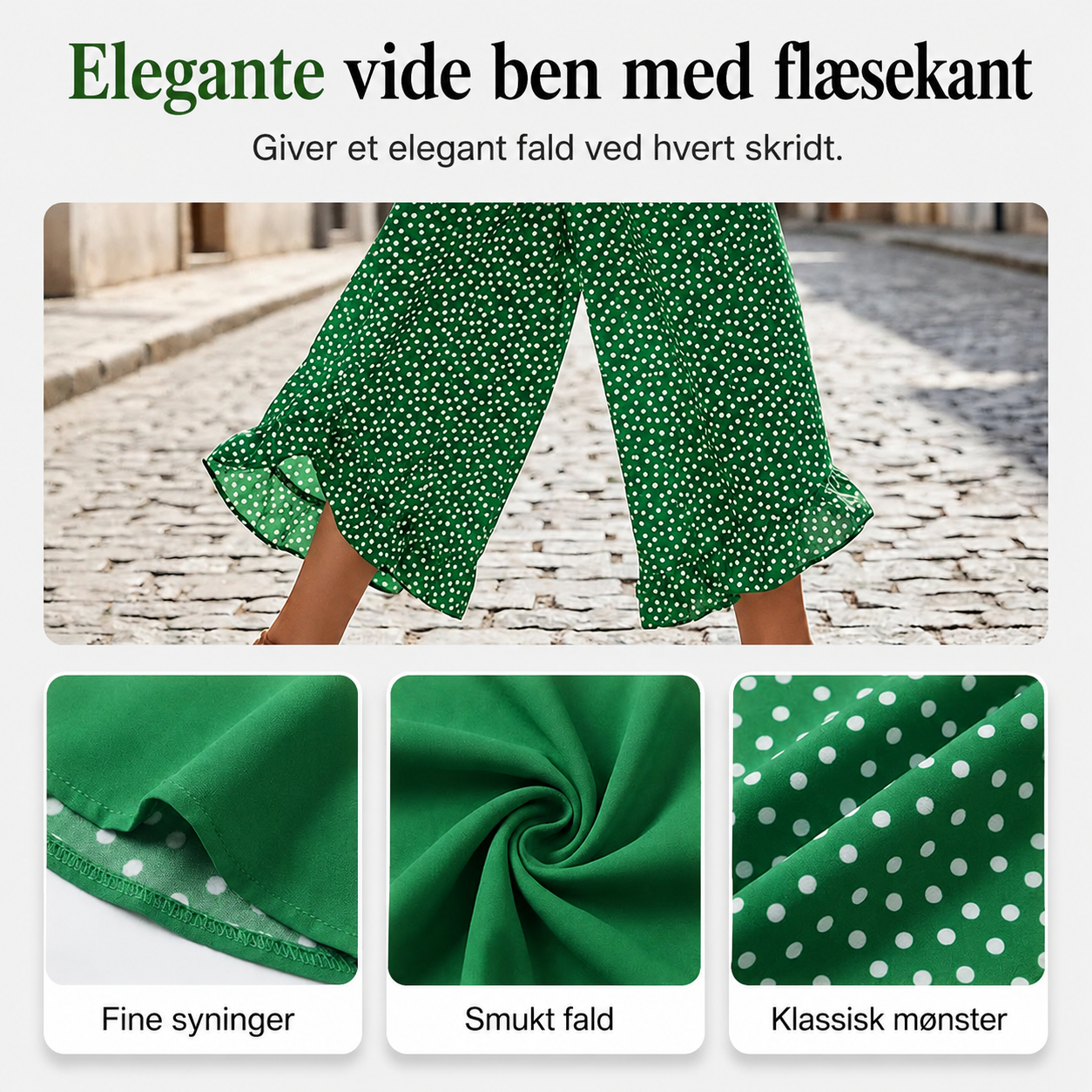 THE FLORÈNE | Luftige bukser med vide ben