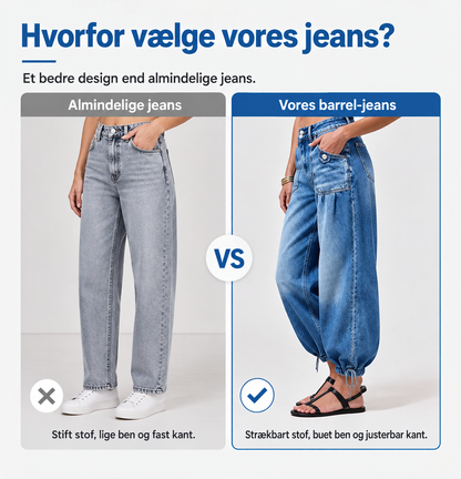 THE SAGA | Barrel Jeans med justerbar kant