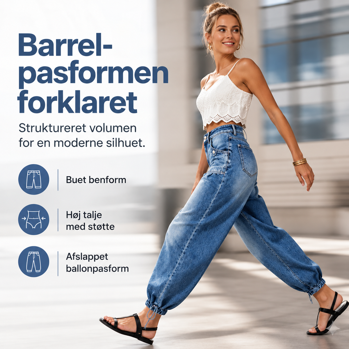 THE SAGA | Barrel Jeans med justerbar kant