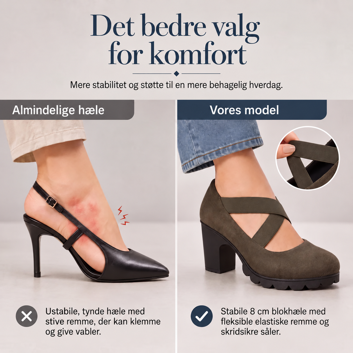 THE INGRID | Elegante hælsko med fleksible remme