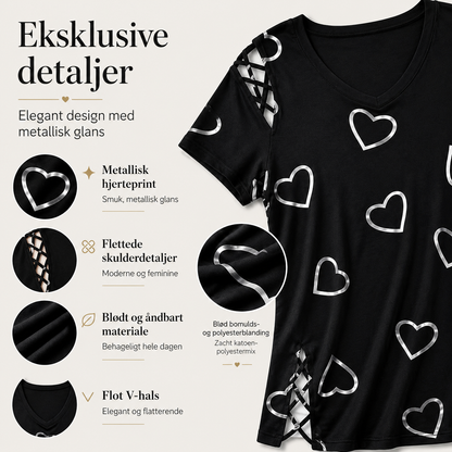 THE VALERIE | Elegant top med hjerteprint