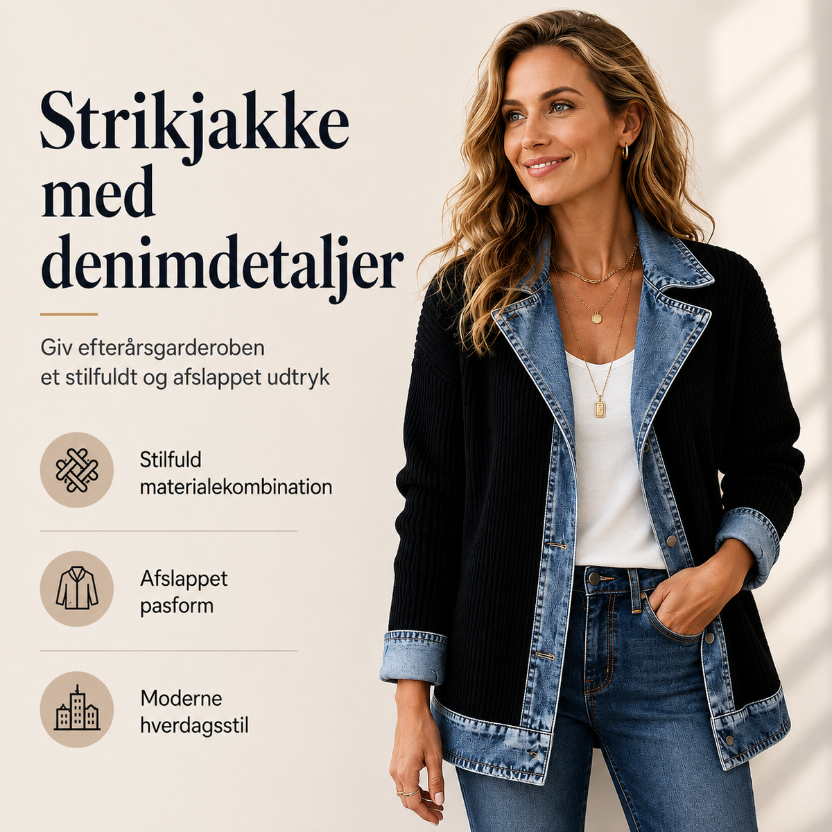 THE LIORÀ — Strikket denimjakke
