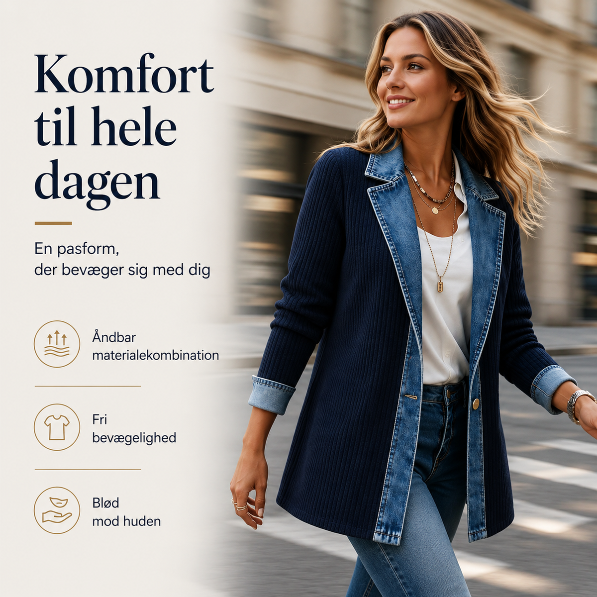 THE LIORÀ — Strikket denimjakke