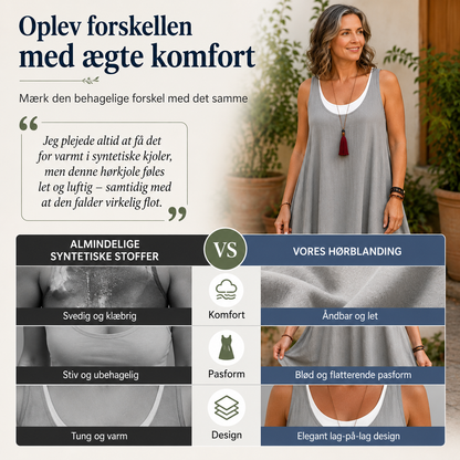 Sofia | Elegant Hørkjole med Lag-på-Lag Design
