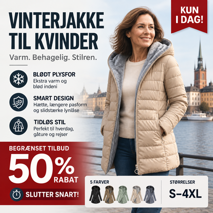 THE ALVINA | Varm Vinterjakke med Blødt Plysfor