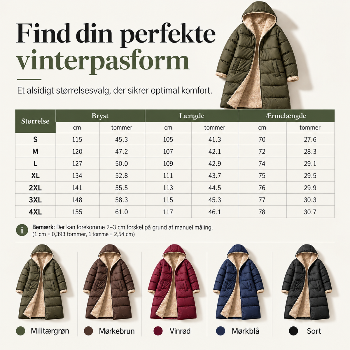 THE ELVIRA | Lang Vinterjakke med Sherpa-for