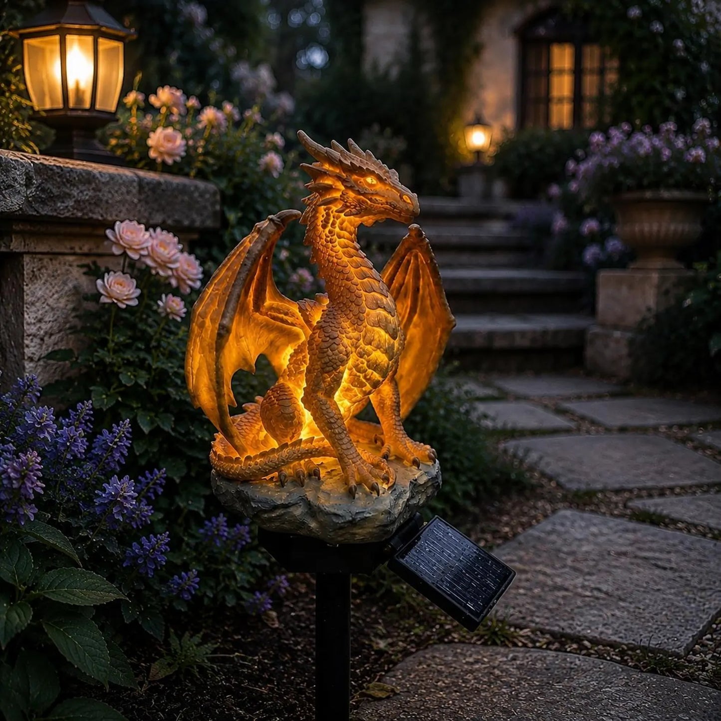 SolarDragon | Solcelledrevet Drage med Varmt LED-lys