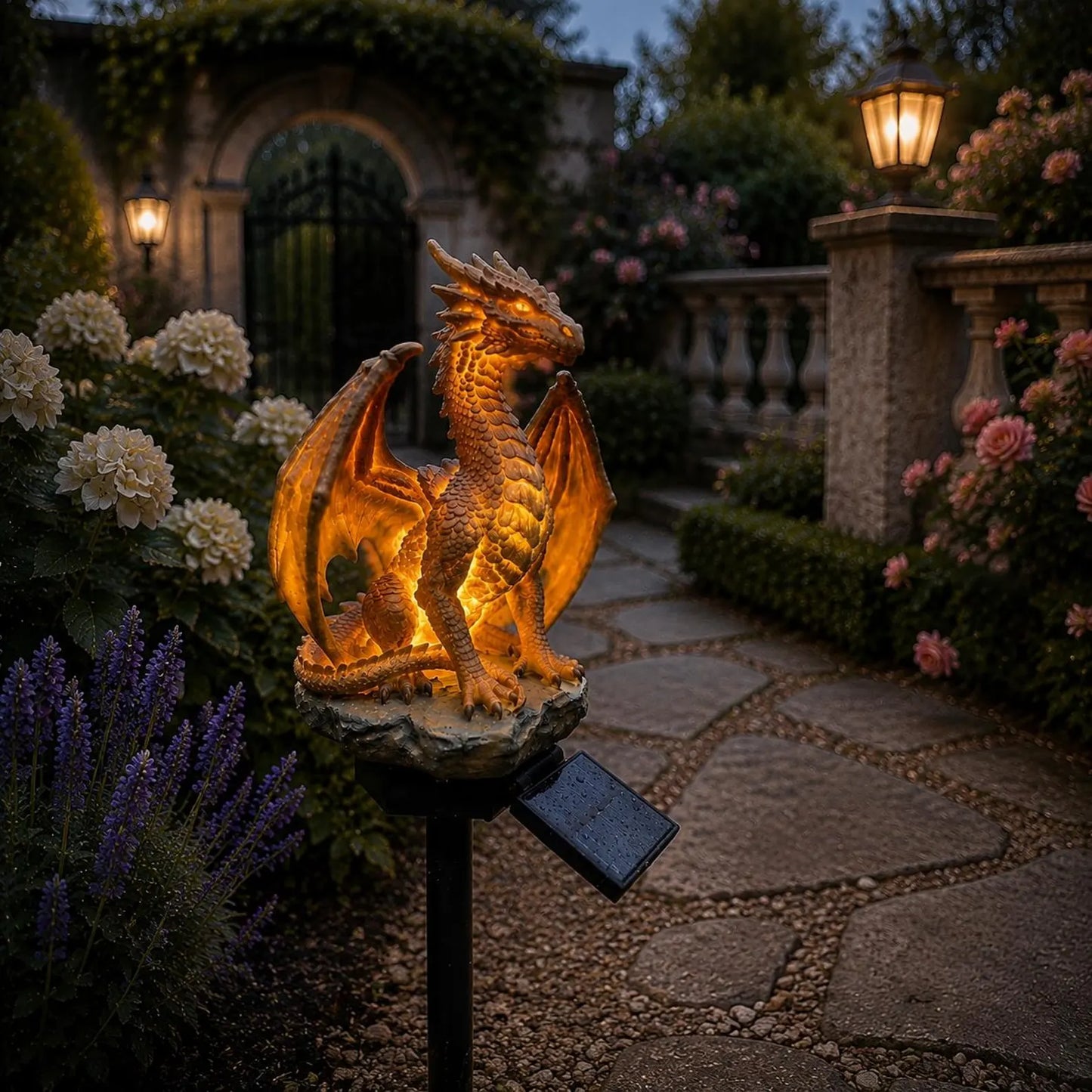 SolarDragon | Solcelledrevet Drage med Varmt LED-lys
