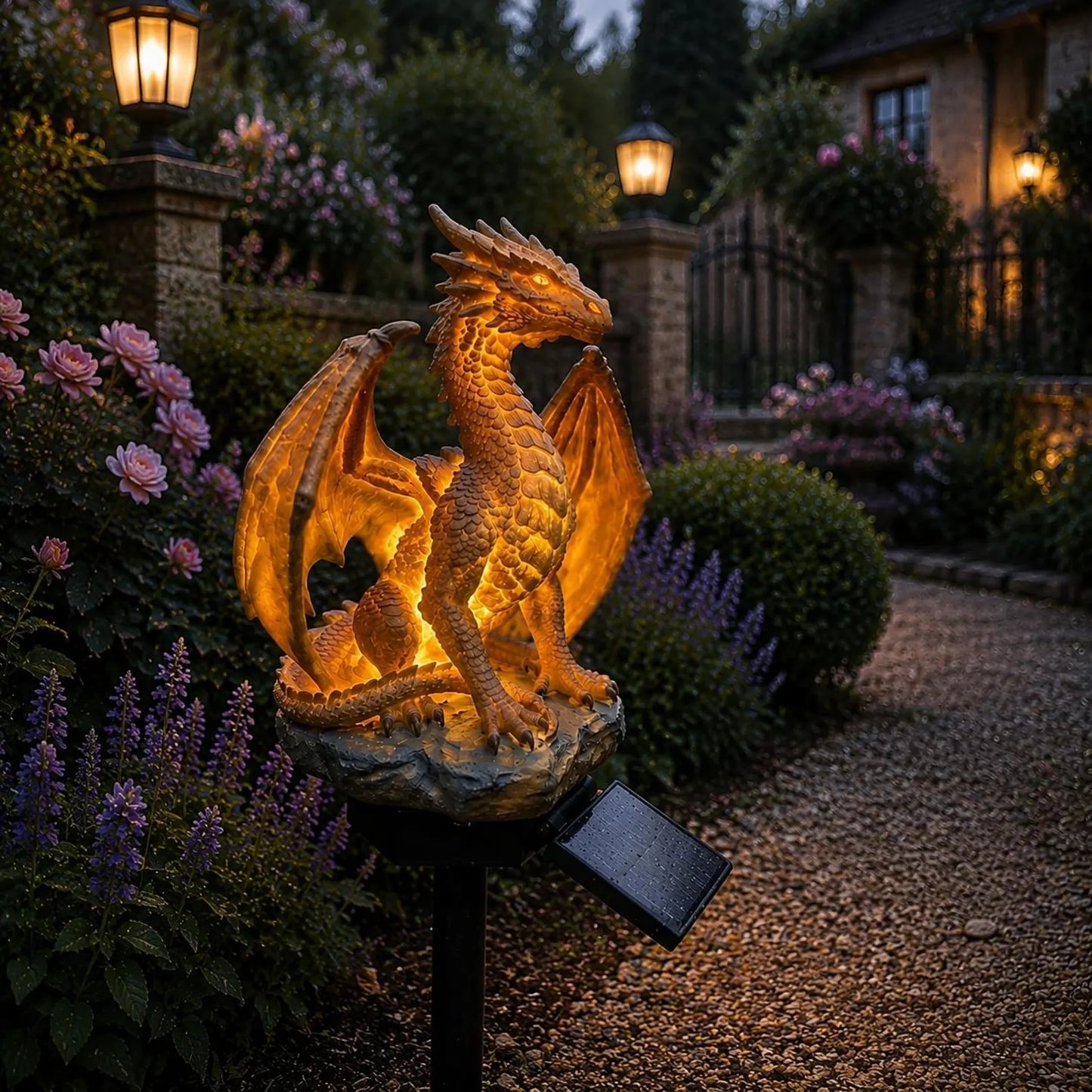SolarDragon | Solcelledrevet Drage med Varmt LED-lys