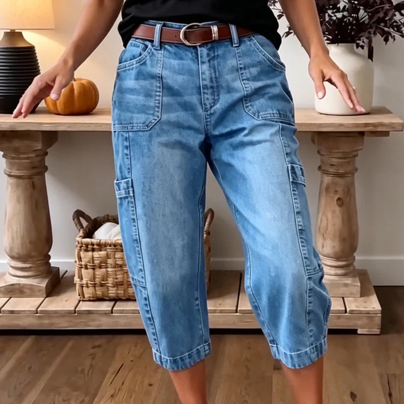 THE ÉLANA — Komfortable Denim Capribukser