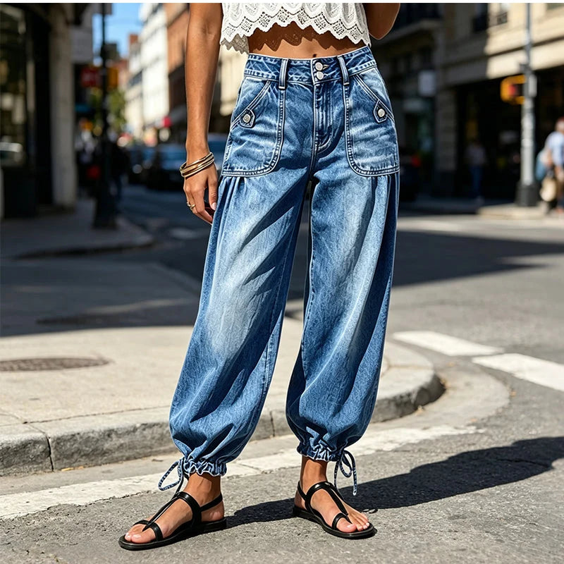 THE SAGA | Barrel Jeans med justerbar kant