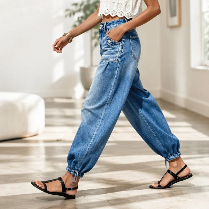 THE SAGA | Barrel Jeans med justerbar kant