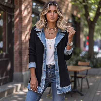 THE LIORÀ — Strikket denimjakke